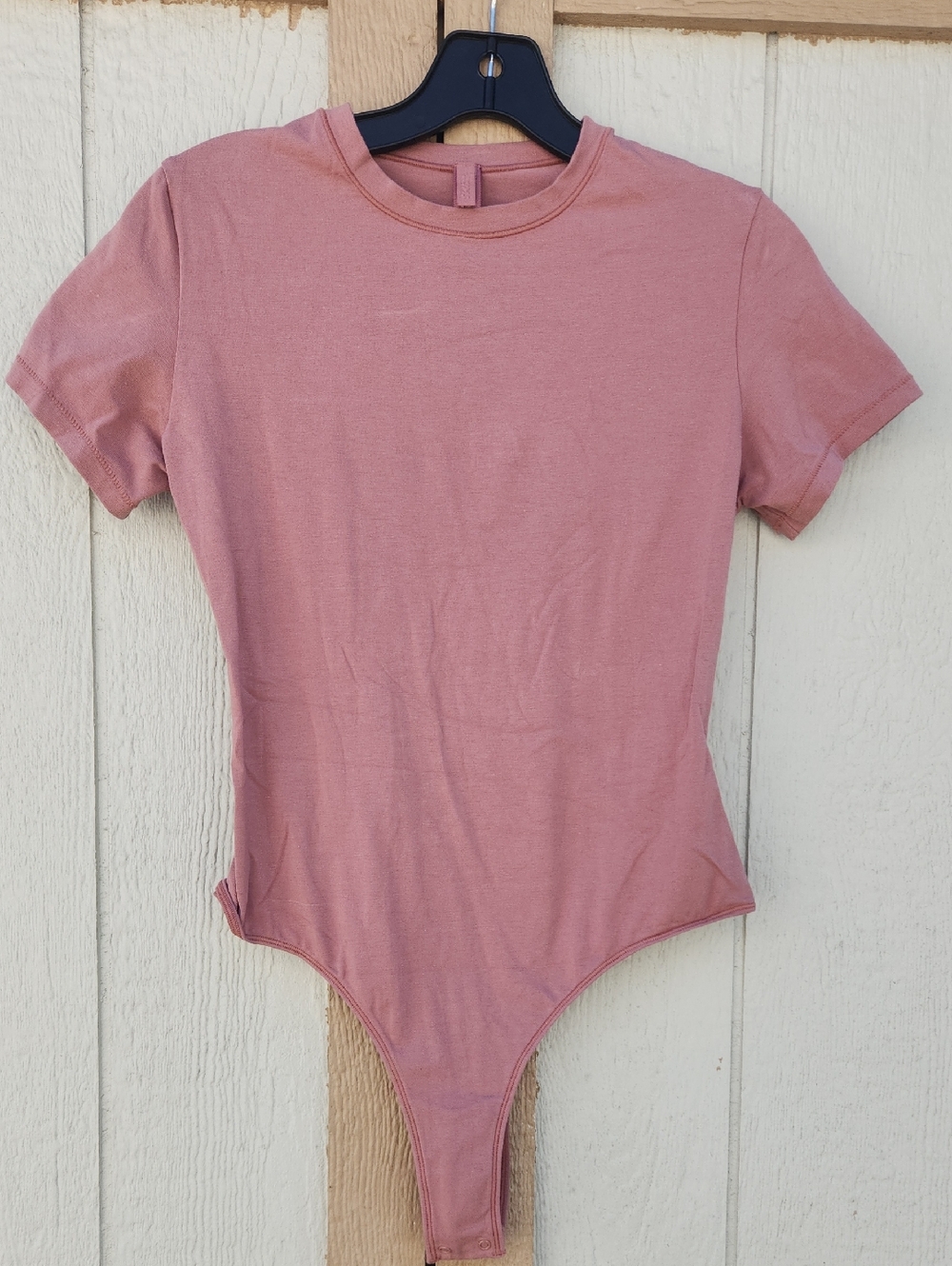 Skims Rose Clay Cotton Jersey Tshirt Thong Bodysuit Large Minamilist Baddie Norm